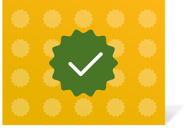 Progress tracker checkmark symbol